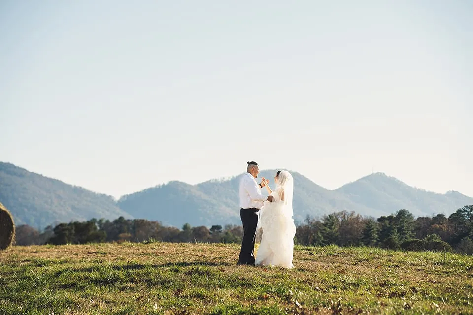 Couple in a mountain meadow