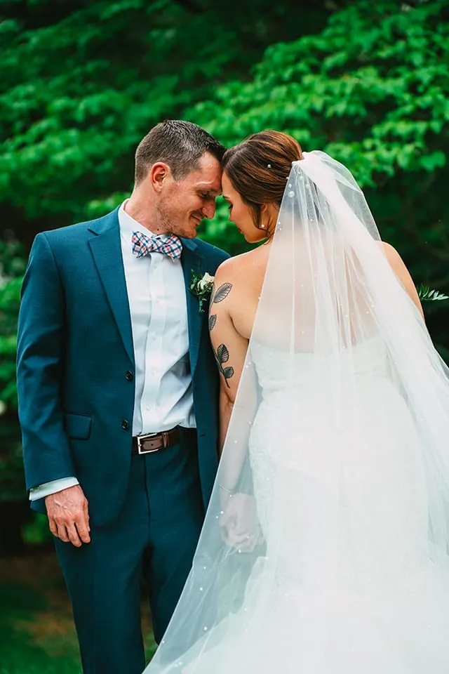 Groom and bride in the forest